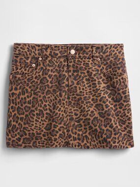 NTW Gap 16R Leopard Print Jean Skirt